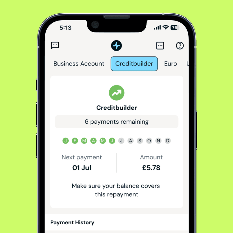 Zempler Bank app business creditbuilder screen
